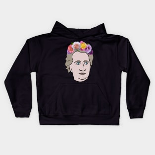 Goethe Portrait With Flower Crown Kids Hoodie